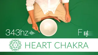 343hz | Quartz Crystal Singing Bowl for Love & Peace | Heart Chakra 'F' Note | Meditation Music