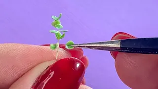 DIY miniature polymer clay plant | How to make miniature plants with air dry clay for dolls