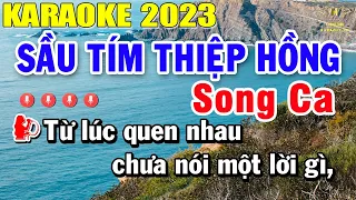 Sầu Tím Thiệp Hồng Karaoke Song Ca | Beat Mới Dễ Hát Âm Thanh Chuẩn | Trọng Hiếu