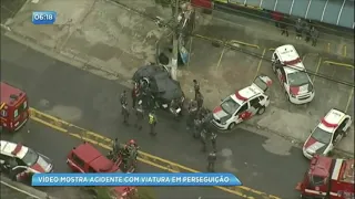 Perseguição policial acaba em acidente grave em São Paulo