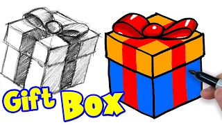 How to Draw a Gift Box in 3D