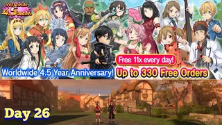 SAOIF : Worldwide 4.5 Year Anniversary! Up to 330 Free Orders 2022 (Day 26)