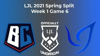 [EN] LJL Spring 2021 - Week 1 Game 6 CGA Vs BC