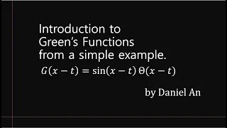 Introduction to Greens Functions from a simple example