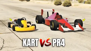 GTA 5 ONLINE - KART VS PR4 (WHICH IS FASTEST?) | KART VS FORMULA