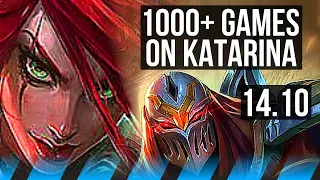 KATARINA vs ZED (MID) | 1000+ games, Dominating | BR Master | 14.10