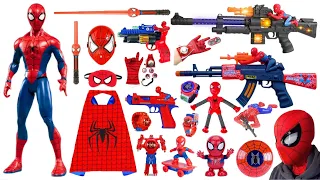 Spider-man Toys Collection Unboxing Review-guns，Robots，Cloak，Mask，gloves，pistol，Shield，Laser sword