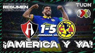 Resumen y goles | Atlas 1-5 América | CL2024 - Liga Mx J10 | TUDN