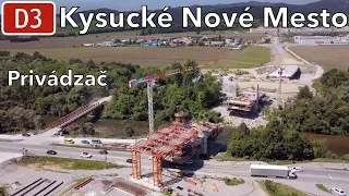 Výstavba privádzača D3 Kysucké Nové Mesto (august 2023)