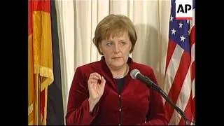 Chancellor Angela Merkel arrives in the US, gives speech