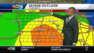 Iowa Weather: Heat carries into work week before severe storms