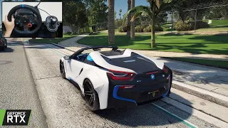 GTA 5 - BMW I8 Liberty Walk Roadster - Logitech G29 Gameplay