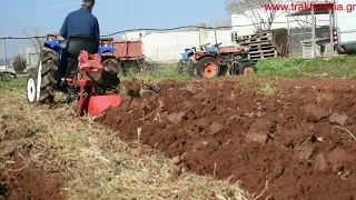 Plowing with a double plow | Όργωμα με 2υνο άροτρο