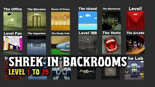 SHREK IN THE BACKROOMS SPEED RUN UNCUT(level 1 to 25) | ROBLOX