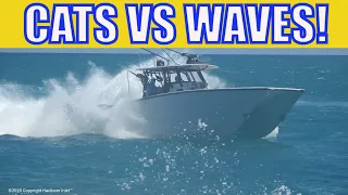 🚤🌴 WAVES VS CATAMARAN HAULOVER BOATING | Miami Beach 4K