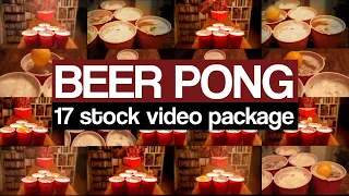 Beer Pong In Slow Motion Pack Stock Video