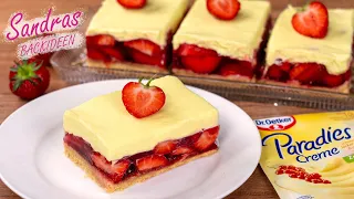 Erdbeerkuchen mit Paradiescreme - ohne Backen | No Bake