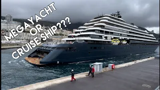 Arrival/Docking of 190m. $320M Mega Yacht EVRIMA a Ritz Carlton Yacht Collection