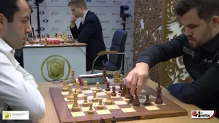 How Magnus Carlsen analyzes with his opponent after the game |Melkumyan vs Carlsen| World Rapid 2019