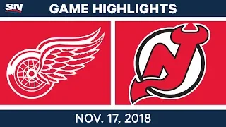 NHL Highlights | Red Wings vs. Devils – Nov. 17, 2018