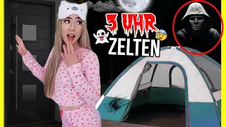 mache niemals SLEEPOVER im ZELT CHALLENGE um 3 Uhr NACHTS vor HAUS in SOMMERFERIEN