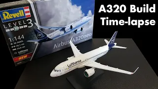 Revell Airbus A320 neo Lufthansa Time-lapse Build (Plane Model 1/144 Scale)