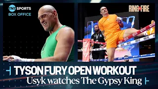 "Bad boys bad boys whatcha gonna do" 😂 - HILARIOUS Oleksandr Usyk WATCHES Tyson Fury open workout 🇸🇦
