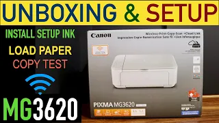 Canon Pixma MG3620 SetUp & Quick Unboxing, Installing Ink, loading Paper, Copy Test & Review !!