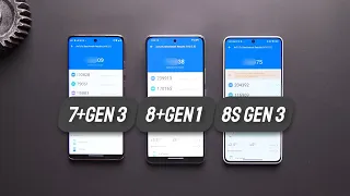 Snapdragon 7 Plus Gen 3 Vs Snapdragon 8 Plus Gen 1 Vs Snapdragon 8s Gen 3 | Antutu Score & Benchmark