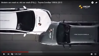 Old vs. New Car Crash - Toyota 1998 vs. 2015