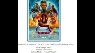 Deadpool 2 (2018) Dual hindi english full movie links
