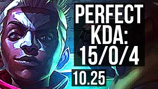 EKKO vs FIZZ (MID) | 15/0/4, 8 solo kills, Legendary, 1.9M mastery | EUW Diamond | v10.25