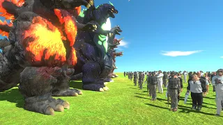 Kaiju VS 100 Humans And Soldier Apes - Animal Revolt Battle Simulator