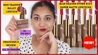 New Blue Heaven Hyper Stay Super Matte Non Transfer Lipstick Review & Swatches | Must Buy??