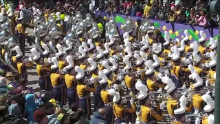 LSU Marching Band performs in Zulu 2019 parade for first time in history