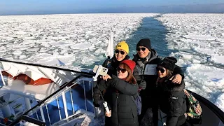 流氷観光砕氷船「おーろら」今季初運航