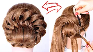 😱 EASY Twisted Bun 😱 Wedding Prom Updo Hair Tutorial perfect for long, medium & shoulder length hair