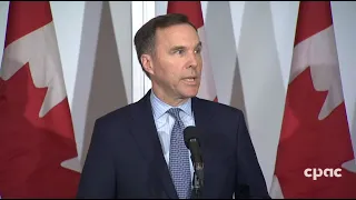 Finance Minister Bill Morneau comments on new TMX expansion cost