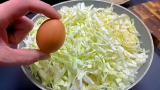 Cabbage with eggs is better than meat! Simply! Simple and delicious cabbage recipe!