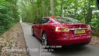 Tesla Model S P100D LUDICROUS ACCELERATION & TOP SPEED 0 250 km h