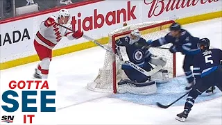 GOTTA SEE IT: Andrei Svechnikov Does It Again! Scores Lacrosse-Style Goal On Connor Hellebuyck