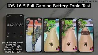 iOS16.5 Full Gaming Battery Drain Test🔥 iPhone XR vs 11 vs 12 vs 13 | Drone Technical