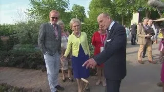 Prince Philip jokes with Mary Berry at Chelsea Flower Show