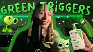 ASMR green triggers | tapping and scratching on green items (toys etc.) 🥬
