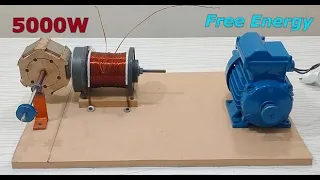 New 5000W 220V Free Electrical Energy Using 6 High Power Magnets Copper Coil And Ac Motor