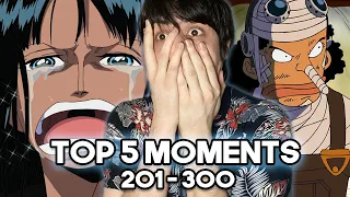 TOP 5 ONE PIECE MOMENTS (w/ Reactions) - Episodes 201 - 300
