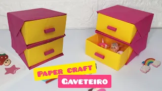 como fazer mini gaveteiro com dobraduras de papel| coisas de papel |origami paper 👌🌼