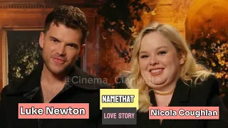 Luke Newton and Nicola Coughlan in Quiz NameThat Love Story !? #bridgertonseason3