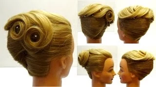 Прическа на вечер выпускной свадьбу. Красивая вечерняя прическа. Prom evening wedding hairstyle