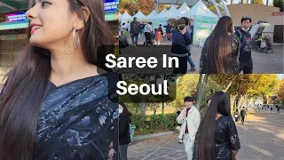 Saree In Seoul | Korean Reaction on Saree #korea #sareeinkorea #socialexperiment #koreanreaction